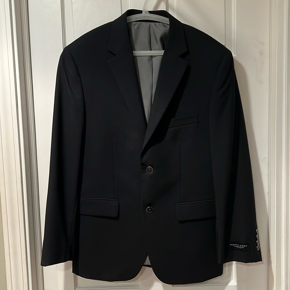 Pronto Uomo Black Single Breast Suit Coat